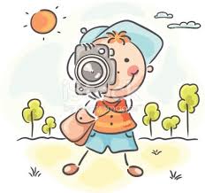 A Boy Is Taking A Photo No Gradients Camera Cartoon Kids Art Class Stick Figure Drawing