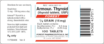 Armour Thyroid Thyroid Desiccated Fda Package Insert