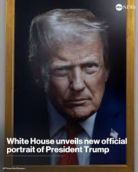 New 'orange' Trump portrait now hangs in the White House