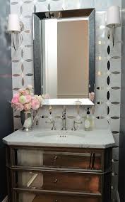 Mirrored Tile Mirrored Tile Ideas Mirrored Wall Tile I Fell In Love With The Marble And Antique Mirror Mos Mirror Wall Tiles Trendy Bathroom Bathroom Mirror