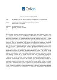 PDF) ELABORAÇÃO DE UM PROTOCOLO PARA O DIAGNÓSTICO DA DEPRESSÃO