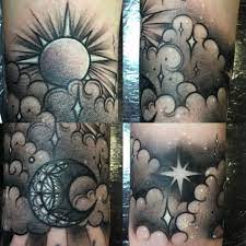 Charlotte Timmons On Instagram Something That I Worked On The Other Day There S A Co Clouds And Stars Tattoo Star Sleeve Tattoo Moon And Stars Tattoo Sleeve