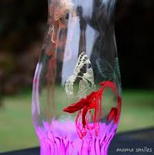 Doing the second coat with the nozzle in a vertical position, and the third coat with the nozzle in a horizontal position. Hand Painted Glass Vases Mama Smiles Joyful Parenting