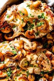 Easy Cheesy Baked Chicken Breasts With Mushrooms Cheesy Baked Chicken Recipes Food