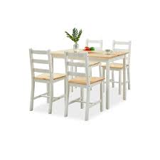 Wooden garden dining sets ukg workforce. Wooden Table And Chairs 5 Piece Dining Set Kitchen Furniture Oak White