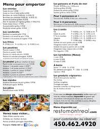 Restaurant Viana Sol Menu In Saint Hubert Quebec Canada