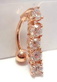 Rose Gold Titanium Curved Barbell Clear Crystals Dangle Vch Clitoral Hood 14g Ebay Body Jewelry Intimate Rose Gold Titanium Feminist Jewelry