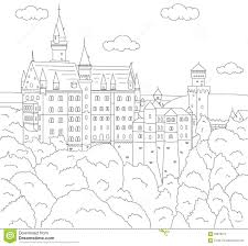 Castello Di Neuschwanstein Libro Da Colorare Per I Bambini
