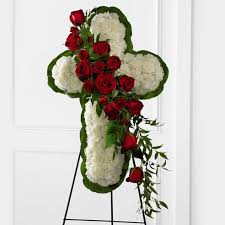 Order funeral cross flowers for a funeral from mears funeral flowers. Flowers Arrangement For Funeral Delivery Send Flowers