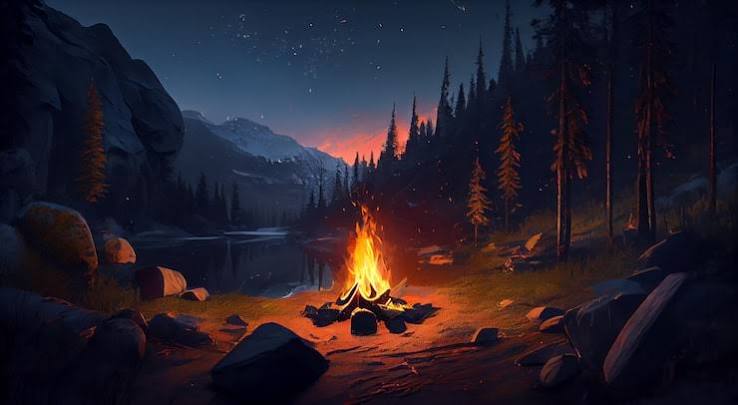 Night campfire mountains Images - Free Download on Magnific (formerly Freepik)