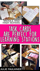 Learning Stations For Middle School And High School English Task Cards Centers Learning Stations High School English Middle School