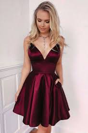 Burgundy Short Homecoming Dresses 2019 M8507 Burgundy Homecoming Dresses Satin Homecoming Dress Homecoming Dresses