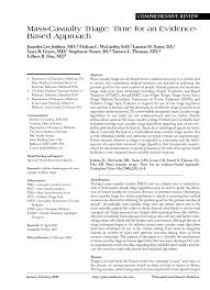Pdf Mass Casualty Triage Time For An Evidence Based Approach