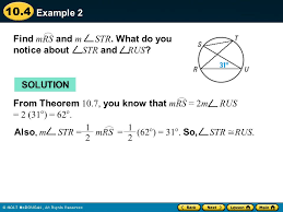 .if two inscribed angles of a circle intercept the same arc, then the angles are congruent. 10 4 Warm Up Warm Up Lesson Quiz Lesson Quiz Lesson Presentation Lesson Presentation Use Inscribed Angles And Polygons Ppt Download