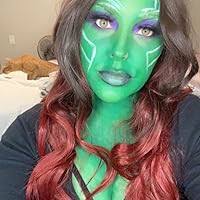 Amazon.com: AMZCOS Long Wavy Black and Dark Red Ombre Wig for Women  Synthetic Hair Wig for Cosplay Costume Halloween Party Including A Box of  Green Washable Face Body Paint : Clothing, Shoes