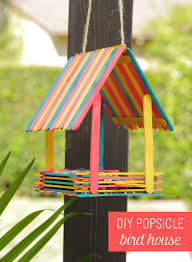 Bird House Crafts For Kids Turn Popsicles Into An Adorable Bird House Babble Birdhouse Craft Popsicle Crafts Craft Stick Crafts