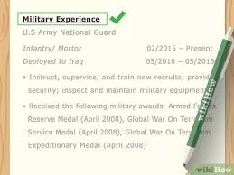 add military experience to a resume