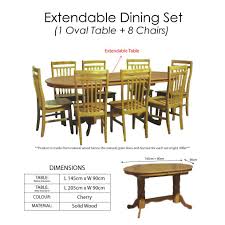 Order drive up · order pickup · expect more. 1 8 Oval Solid Wooden Dining Table And Cushion Chairs Set Extendable Backrest Shopee Singapore