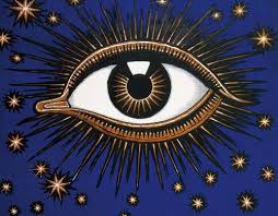 Vintage Celestial Eye Stars Moon Eye Art Eye Painting Mystical Art