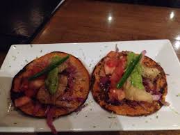 For each fiery fish taco, top two corn tortillas with fish, sour cream, and corn salsa. Very Tasty Dinner Of Rosemary Scallops And Fish Tacos The Homemade Corn Tortillas Were A Challe Picture Of Aroma Meze Ottawa Tripadvisor