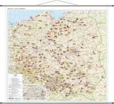 Polska położona jest w europie środkowej. Polska Mapa Scienna Zamkow 1 700 000 108x102 Cm