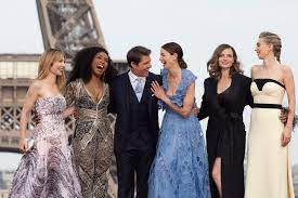 Actors Alix Benezech From Left Angela Bassett Tom Cruise Michelle Monaghan Rebecca Ferguson And Vanessa Kirby Rebecca Ferguson Michelle Monaghan Ferguson
