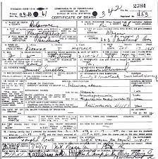 A certified copy of a vital record (birth certificate, death certificate or marriage certificate) is issued only to an applicant who has a direct and a search of the records on file with the department of health will only be conducted to process an application requesting either a certified copy or a letter of. Pennsylvania Death Record