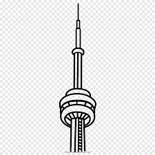 Cn Tower Coloring Book Drawing Line Art, Cn Tower Silhouette, Child, Black  Png | Pngegg