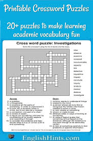 2nd grade science vocabulary crossword puzzles. 20 Printable Crossword Puzzles Make Learning Vocabulary Fun