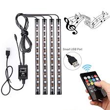 Usb Led Strip Lights Car Interior Music Sync Underdash Lighting Kit Multicolor 696600401967 Ebay