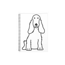 Black And White Spaniel Cartoon English Cocker Spaniel Dog Cartoon Notebook Zazzle Com In 2020 Cocker Spaniel Dog Cocker Spaniel English Spaniel