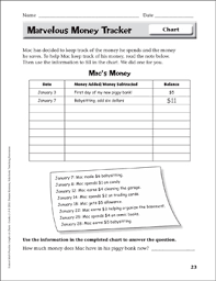 Marvelous Money Tracker Chart Instant Math Practice Page