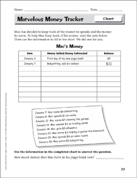 marvelous money tracker chart instant math practice page