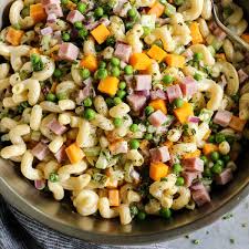 Something as simple as arugula tossed with lemon juice and olive oil is a great choice, as is a traditional caesar. Macaroni Salad With Ham And Cheese A Farmgirl S Dabbles