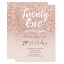 Black And Gold 21st Birthday Invitations Rose Gold Glitter Ombre Script Chic 21st Birthday Invitation Zazzle Com 21st Birthday Invitations 21st Birthday Glitter Invitations