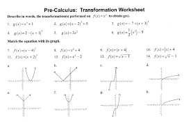 Online tutoring available for math help. Pre Calculus Transformation Worksheet Describe In Chegg Com