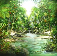 Ian Stephens Original Paintings Rainforest Paintings Landscape Art Quilts Jungle Mural Jungle Art