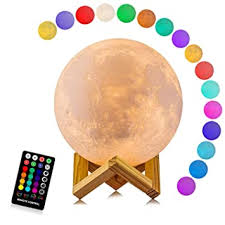 Amazon Com Moon Lamp Logrotate 16 Colors Led 3d Print Moon Light With Stand Remote Touch Control And Usb Rechargeable Moon Light Lamps For Kids Friends Lover Birthday Gifts Diameter 4 8 Inch Baby