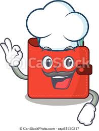 Chef cooking in the kitchen. Talented Card Wallet Chef Cartoon Drawing Wearing Chef Hat Vector Illustration Canstock