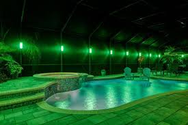 Pool Cage Lights Lanai Lighting Lanai Lighting Pool Backyard Pool Landscaping