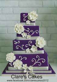 Purple Square Wedding Cake Wedding Cake Fresh Flowers Purple Wedding Cakes Square Wedding Cakes