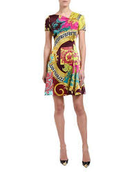 Versace Short Sleeve Multicolored Dress Versace Shorts Versace Sleeves