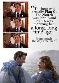 The Boat Was Actually Plan C The Church Was Plan B And Plan A Was Marrying Her A Long Long Time Ago Pretty Muc The Office Season 6 The Office Tv Couples