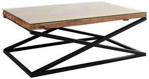 Vidaxl 243467 coffee table teak resin. Indus Valley Phoenix Industrial Glass Top Coffee Table Reclaimed Sleeper Wood And Iron Cfs Furniture Uk