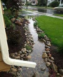 Dry Wet Riverbed Backyard Backyard Landscaping Backyard Garden