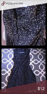 Vintage Inspired Star Print Dress H M Size 6 Cute Dress Lined With Elastic Waist Navy Blue With Small White Stars H M Dr Hm Dress Print Dress Cute Dresses
