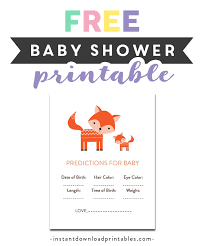 Keep an eye out for the next. Free Printable Baby Shower Cute Woodland Fox Forest Baby Animals Activity Predictions For Baby Instant Download Instant Download Printables