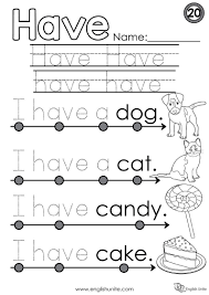 Beginning Reading 20 Have English Unite Reading Worksheets Sight Words Kindergarten Sight Word Worksheets