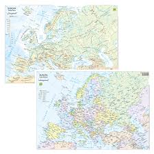 Carta geografica murale europa 100x140 scolastica bifacciale fisica e politica. Belletti Carta Geografica Fisico Politico Europa