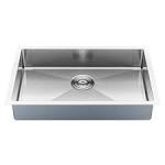 Shallow stainless steel sink